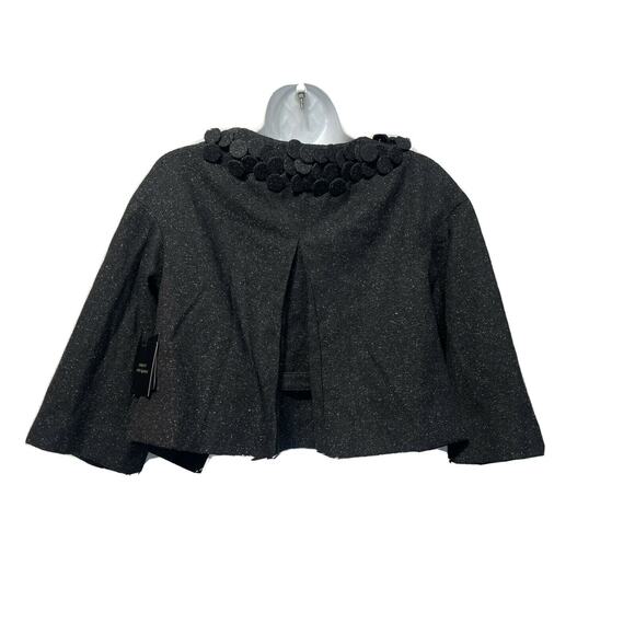 Robert Rodriguez Women’s Size 6 Black Spotted Wool Silk Cape Coat - Picture 5 of 11